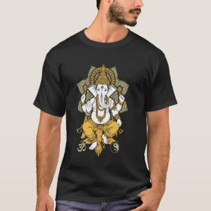 T-shirt Yoga Eléphant Dieu Ganesh Ganesha Indien Om Yin Ya