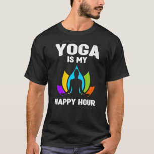T-shirt Yoga est mon Happy Hour Guru Sport Workout USA Pou