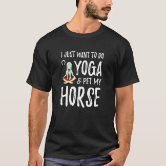 T-shirt Yoga Et Cheval Chien Pour Cheval Idée Maman