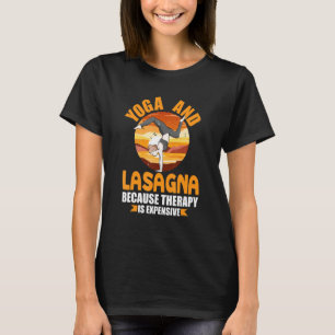 T-shirt Yoga et Lasagne Therapy Drôle Pilates Humour Yogi