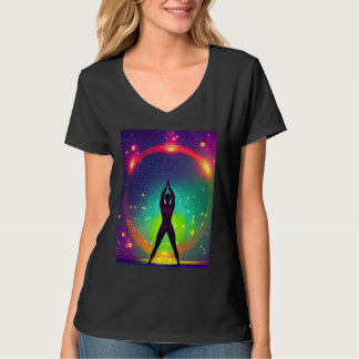 T-shirt Yoga Girl Female Sun Salutation Meditation Chakra 