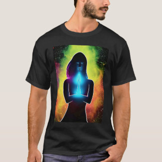 T-shirt Yoga Girl Femme Sun Salutation Méditation Chakra