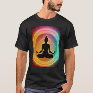 T-shirt Yoga Girl Femme Sun Salutation Méditation Chakra