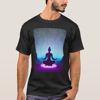 T-shirt Yoga Girl Femme Sun Salutation Méditation Chakra
