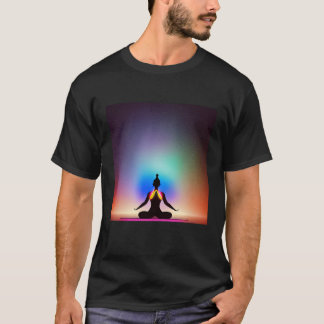 T-shirt Yoga Girl Femme Sun Salutation Méditation Chakra