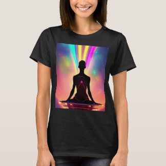 T-shirt Yoga Girl Femme Sun Salutation Méditation Chakra