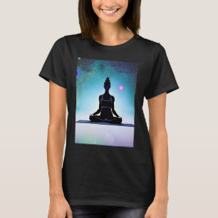 T-shirt Yoga Girl Femme Sun Salutation Méditation Chakra
