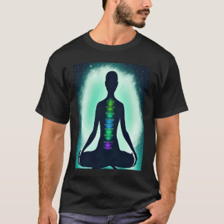 T-shirt Yoga Girl Femme Sun Salutation Méditation Chakra