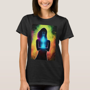 T-shirt Yoga Girl Femme Sun Salutation Méditation Chakra