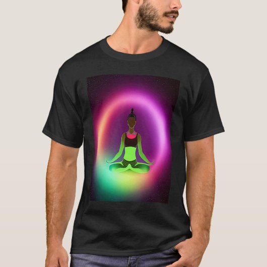 T-shirt Yoga Girl Femme Sun Salutation Méditation Chakra (Devant)