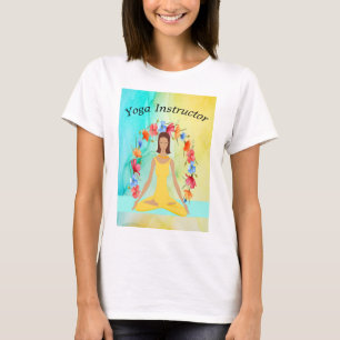 T-shirt Yoga Instructeur Tee - shirt Design Jaune