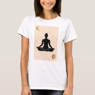 T-shirt Yoga lotus position silhouette zen namaste collage