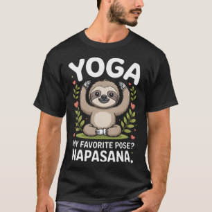 T-shirt Yoga Ma Pose Préférée Napasana Paresseux _1