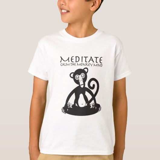 T-shirt Yoga méditant de singe (Devant)