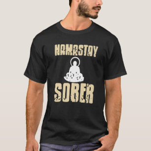 T-shirt Yoga Namastay Sober Retro Vintage Sobriety Designs
