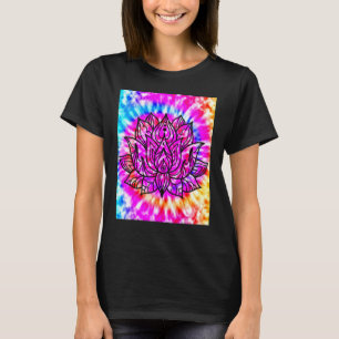 T-shirt Yoga Namaste Lune Tie Die Bouddha Lotus