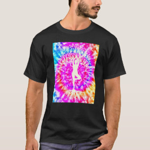 T-shirt Yoga Namaste Lune Tie Teindre Bouddha Arbre
