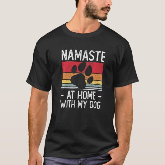 T-shirt Yoga Namaste Maison avec mon chien (Devant)