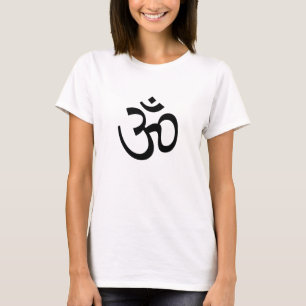T-shirt Yoga, Om Aum Icon, Ohm Hinduism Symbole noir blanc