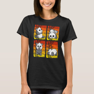 T-shirt Yoga Panda Chinois Bambou Manger Animaux Salle de