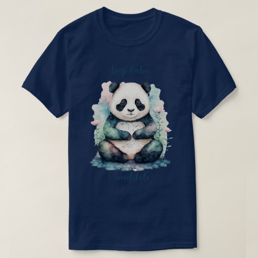 T-shirt yoga panda garder calme méditer (Design devant)