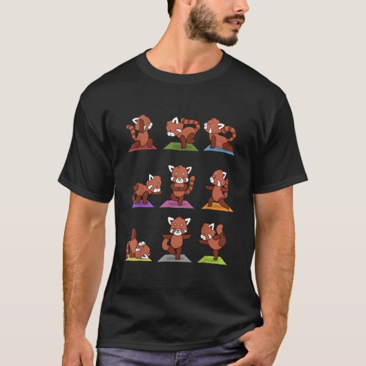 T-shirt Yoga Panda Rouge (Devant)