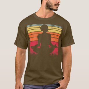 T-shirt Yoga Pose Retro Sunset Vintage 26