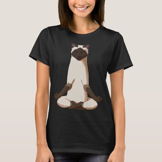 T-shirt Yoga Siamese Chat (Devant)