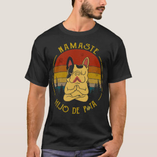 T-shirt Yoga vintage Namaste Hijo De Puta Hippie Bulldog L