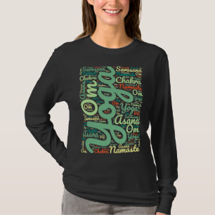T-shirt Yoga Word Cloud Coloré Yoga Word Cloud