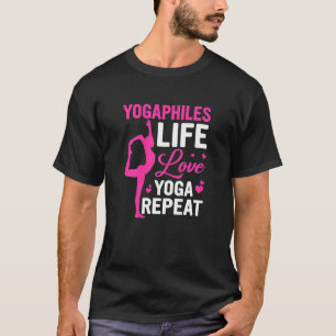 T-shirt Yogaphiles Vie Amour Yoga Répéter Yoga