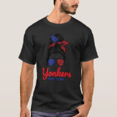 T-shirt Yonkers New York Retro Messy Bun (Devant)