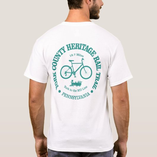 T-shirt York County Heritage Trail (cyclisme) (Dos)
