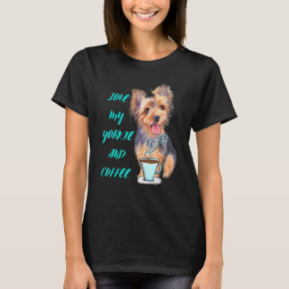 T-shirt Yorkie Aime Mon Yorkie Et Café Yorkshire Terrier