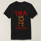 T-shirt Yorkie Avec Attitude cool, drôle, mignonne, chien, (Design devant)