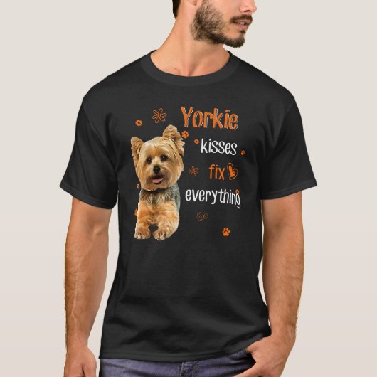 T-shirt Yorkie baisers réparer tout (Devant)