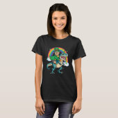 T-shirt Yorkie Beer Dino Rex Horn Rainbow Dog (Devant entier)
