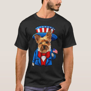 T-shirt Yorkie Chien 4 juillet American Chien Yorkshire Te