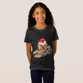 T-Shirt Yorkie Christmas Light Chien Chien Chien Chien Chi (Devant entier)