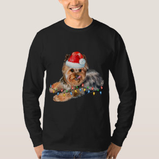 T-shirt Yorkie Christmas Light Chien Chien Chien Chien Chi