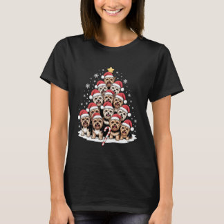 T-shirt Yorkie Dogs Tree Christmas Sweater Xmas Pet Animal