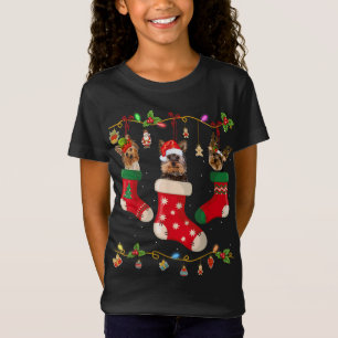 T-Shirt Yorkie En Chaussettes Noël Amoureux des chiens Swe
