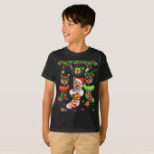 T-shirt Yorkie En Chaussettes Noël Noël Noël Chapeau Noël (Devant entier)