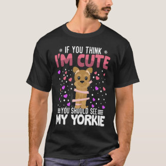 T-shirt Yorkie Heart Valentine's Day Animal For Womens Kid