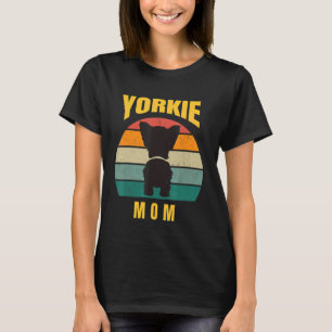 T-shirt Yorkie Maman Femmes Retro Vinatage Terrier