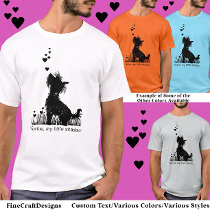 T-shirt Yorkie My Little Shadow Hearts Love Silhouette E7