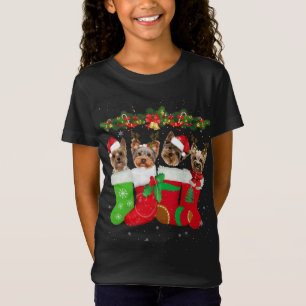 T-Shirt Yorkie Noël Stocker Amoureux des chiens Noël Cadea