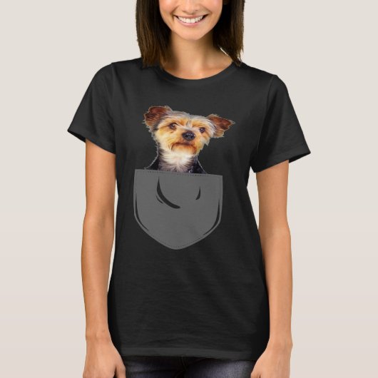 T-shirt Yorkie Pocket Dog (Devant)
