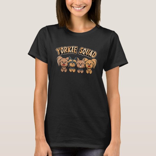 T-shirt Yorkie Squad Funny Yorkshire Terrier Chien 1 (Devant)