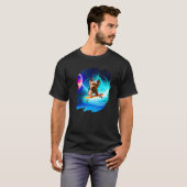 T-shirt Yorkie Yorkshire Terrier Skateboard Espace Rétro (Devant entier)